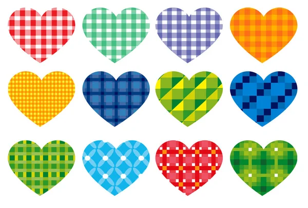 Set Vector Hearts White Background — Stock Vector