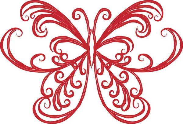 Dessin Animé Beau Papillon Isolé Sur Fond Couleur Vecteur Illustration — Image vectorielle