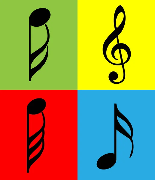 Music Note Flat Icon Isolated White Background Vector Illustration — Stock Vector