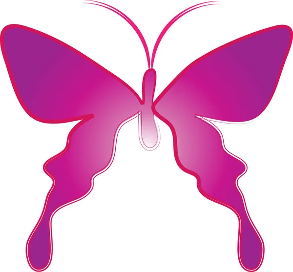 Dibujo Dibujos Animados Hermosa Mariposa Aislada Fondo Color Vector Ilustración — Vector de stock