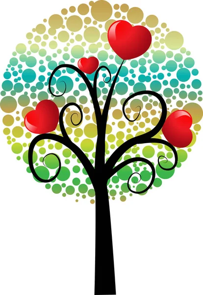 Arbre Amour Avec Des Cœurs Espace Copie Illustration Vectorielle — Image vectorielle