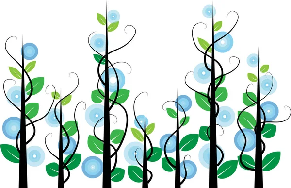 Modèle Carte Florale Couleur Isolé Sur Fond Blanc Illustration Vectorielle — Image vectorielle