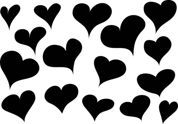 Collection Beautiful Decorative Hearts Love Concept — Stock Vector