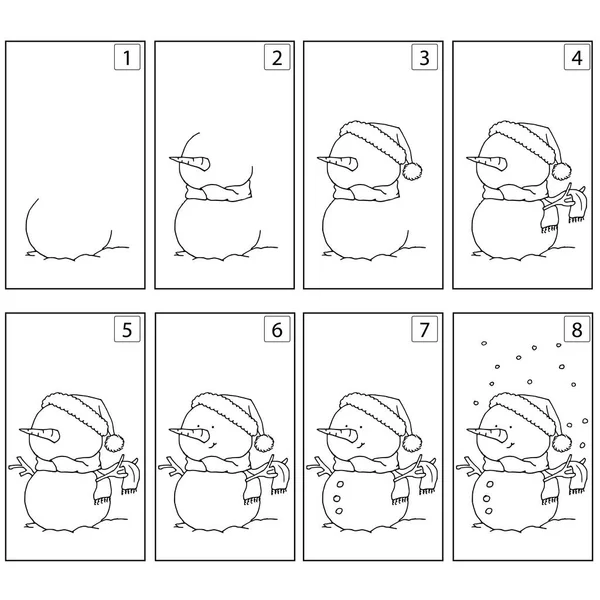 Cartoon Vector Illustration Snowman — Stock Vector