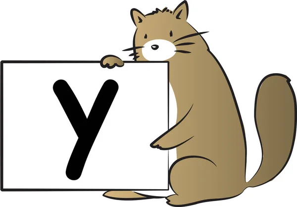 カラーベクトル図面文字Yとともに動物 — ストックベクタ
