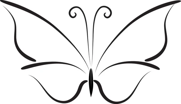 カラー背景ベクトルイラストに描かれた美しい蝶の漫画です — ストックベクタ