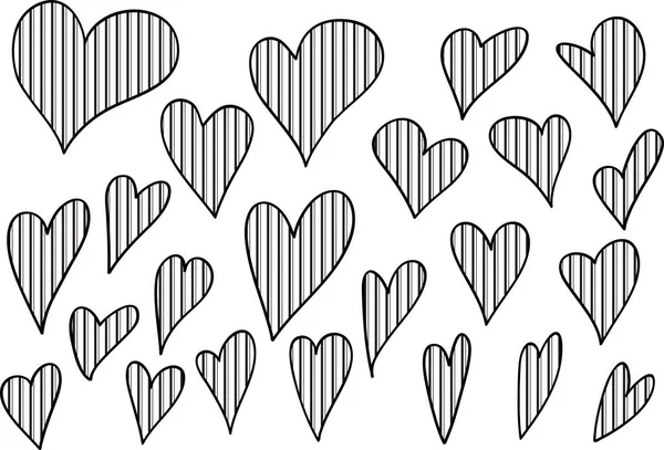 Collection Beautiful Decorative Hearts Love Concept — Stock Vector