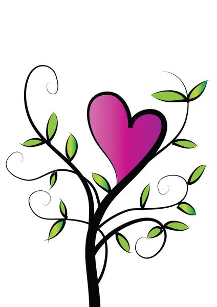 Love Tree Background Hearts Copy Space Vector Illustration — Stock Vector