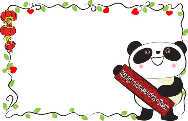 Grappige Cartoon Panda Vector Template — Stockvector