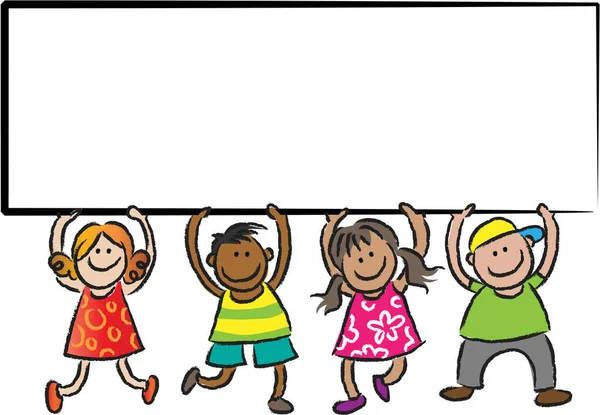 Desenhos Animados Meninas Meninos Isolados Fundo Branco —  Vetores de Stock