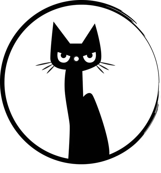 Tecknad Söt Liten Katt Isolerad Vit Bakgrund Romantisk Begrepp — Stock vektor