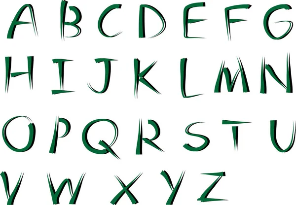 Alphabet Décoratif Dessin Animé Isolé Sur Fond Blanc Vecteur Illustration — Image vectorielle