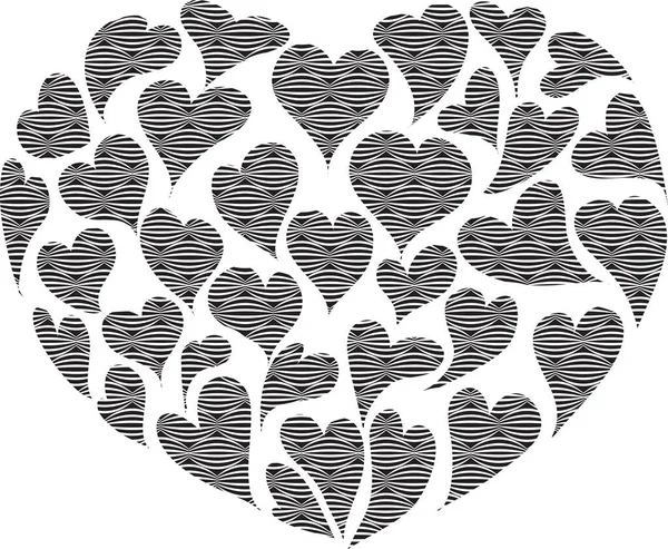 Vector Hearts White Background — Stock Vector