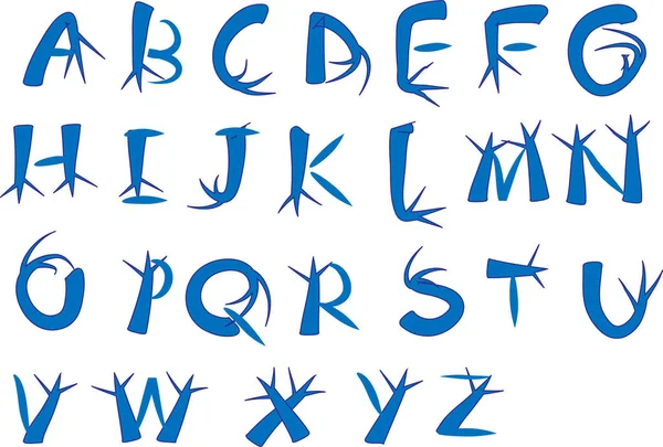 Alphabet Décoratif Dessin Animé Isolé Sur Fond Blanc Vecteur Illustration — Image vectorielle