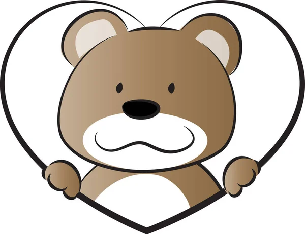 带围巾的可爱的泰迪熊 — 图库矢量图片