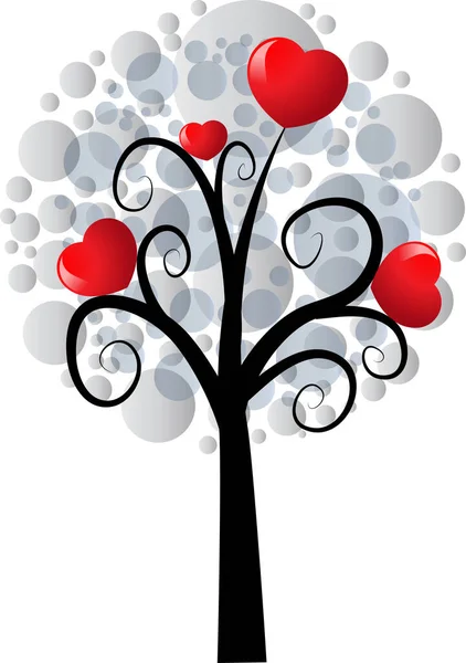 Love Tree Hearts Copy Space Vector Illustration Vector Graphics