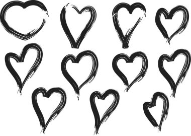 Güzel dekoratif kalp koleksiyonu, aşk konsepti 