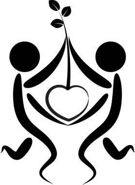 İnsan vücudunun kalp ve aşk konseptiyle çizilmiş fırça darbeleri. 