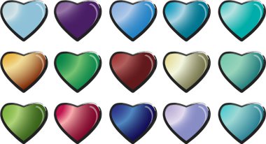 Güzel dekoratif kalp koleksiyonu, aşk konsepti 