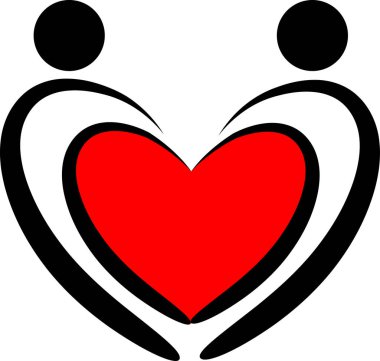 İnsan vücudunun kalp ve aşk konseptiyle çizilmiş fırça darbeleri. 