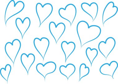 Güzel dekoratif kalp koleksiyonu, aşk konsepti 