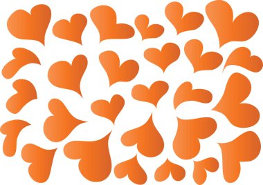 Beyaz arkaplanda vektör kalpleri 