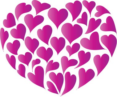 Güzel kalpler seti, vektör çizimi