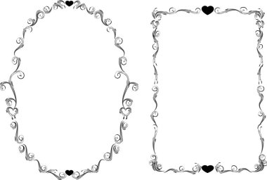 Beyaz arkaplanda vektör çiçek çerçeveleri 