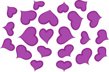 Beyaz arkaplanda vektör kalpleri 