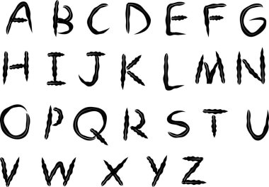 beyaz arkaplan, vektör, illüstrasyon üzerinde izole edilmiş çizgi film dekoratif alfabesi