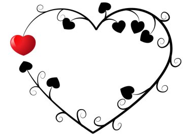 Beyaz arkaplanda ağaç dalları olan renkli düz kalp logosu, 