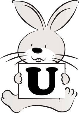 Renk vektörü hayvanlı U harfi çiziyor