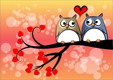 Baykuş yassı ikon vektör çizimi 