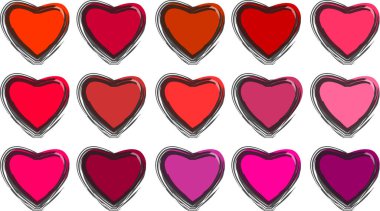 Güzel dekoratif kalp koleksiyonu, aşk konsepti 