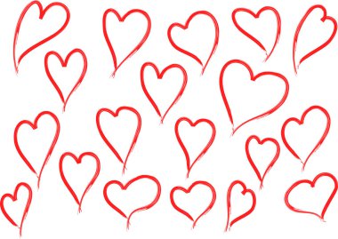 Güzel dekoratif kalp koleksiyonu, aşk konsepti 