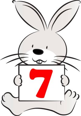 Havuçlu bir tavşanın karikatür çizimi