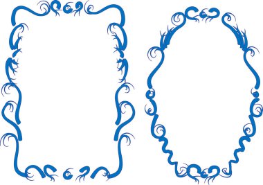 Beyaz arkaplan, vektör, illüstrasyon üzerinde izole çiçek çerçeveleri seti 