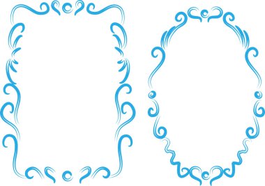 Beyaz arkaplan, vektör, illüstrasyon üzerinde izole çiçek çerçeveleri seti 