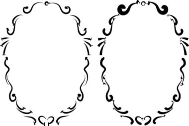 Beyaz arkaplan, vektör, illüstrasyon üzerinde izole çiçek çerçeveleri seti 