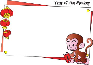 komik çizgi film maymunu, vektör şablonu