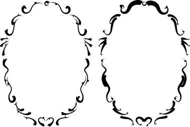 Beyaz arkaplan, vektör, illüstrasyon üzerinde izole çiçek çerçeveleri seti 