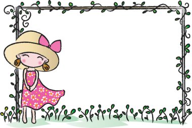 Çizgi film kızlarıyla vektör çizimi 