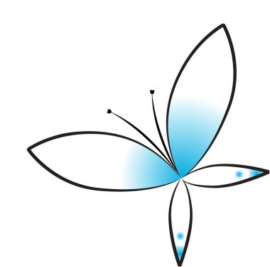 Renk arkaplanı, vektör, illüstrasyon üzerinde izole edilmiş güzel kelebek çizimi