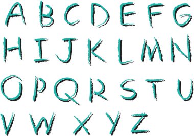 beyaz arkaplan, vektör, illüstrasyon üzerinde izole edilmiş çizgi film dekoratif alfabesi