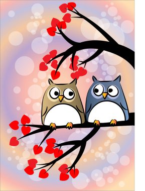 Baykuş yassı ikon vektör çizimi 