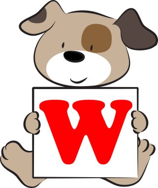 Hayvanlı renk vektörü w harfini çiziyor