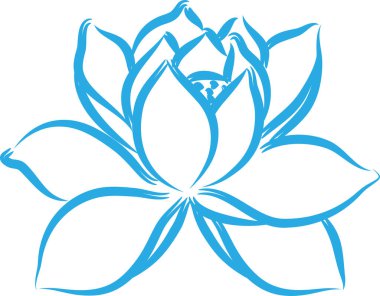 beyaz arkaplanda izole edilmiş güzel nilüfer çiçekleri, vektör, illüstrasyon