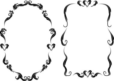 Beyaz arkaplanda vektör çiçek çerçeveleri 