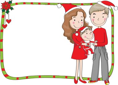 Noel Baba ve Kız 'la Noel kartı