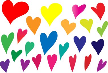 Güzel dekoratif kalp koleksiyonu, aşk konsepti 